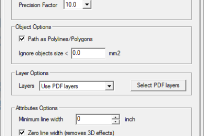 dwg dxf options