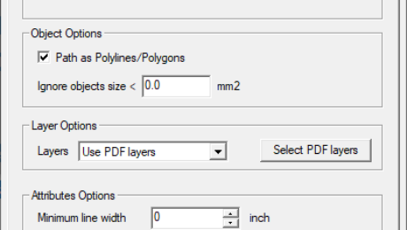 dwg dxf options