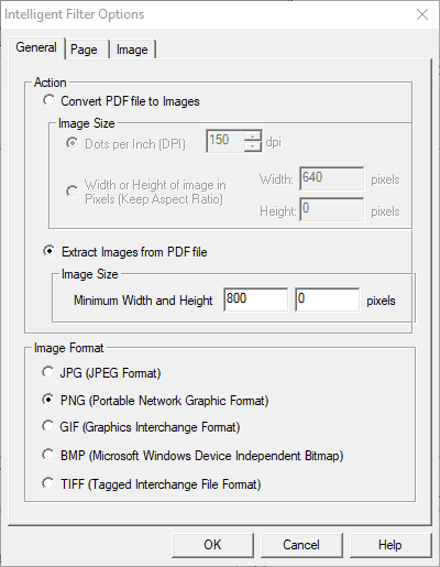 Option to extract images from PDF file